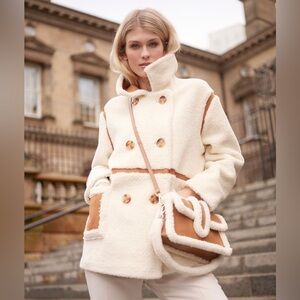 STAND STUDIO Chloe Jacket - Off White & Tan Size 32 (XS - 0)